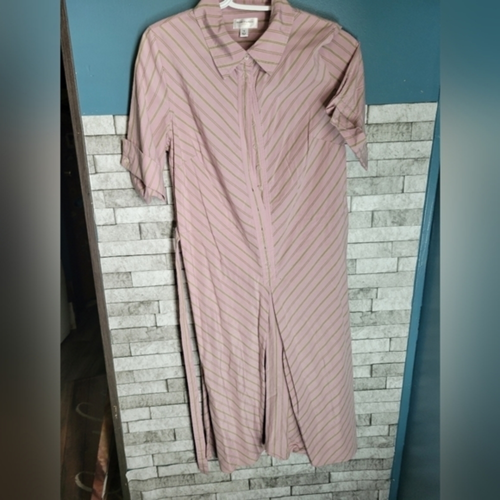 Isaac Mizrahi For Target Size 10 Pink Gray Stripe Dress